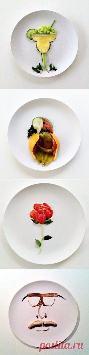Кулинарные картины на тарелке