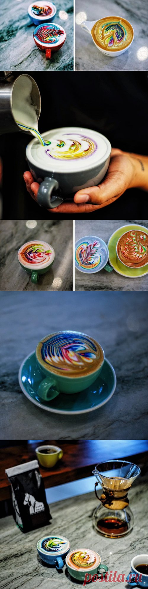 Разноцветный латте-арт от бариста Мэйсона Солсбери (8 фото)