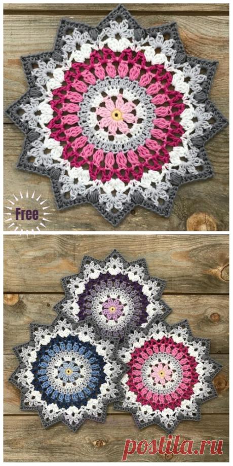 Crochet Winter Mandala Free Crochet Pattern & Paid
