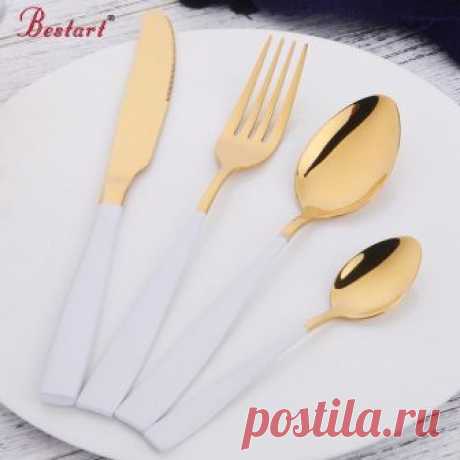 Набор столовых приборов Нержавеющая сталь 24 шт. Услуги 6 человек серебро Ножи Вилка Набор Ресторан посуда и столовые приборы фарфоровые сервизы купить на AliExpress