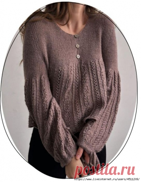 Пуловер с широкими рукавами. МК