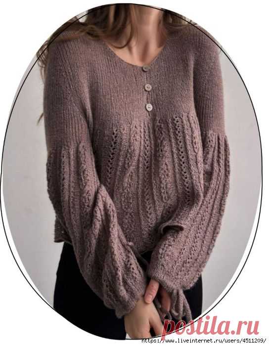 Пуловер с широкими рукавами. МК