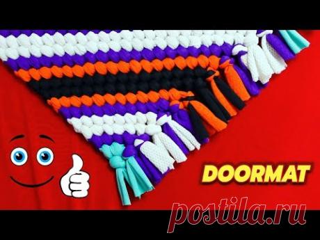 Super Easy mat project, Doormat making at home with old clothes, Paydan banane ka tarika , DIY