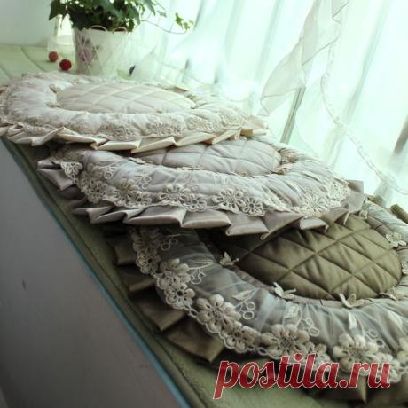 Уютные подушки-сидушки из лоскутов — Рукоделие