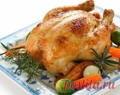Курица, фаршированная шампиньонами