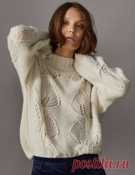 Пуловер узором 