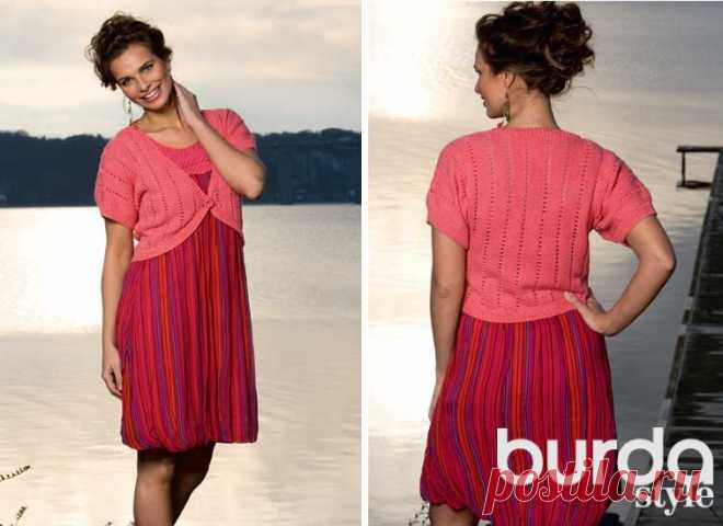 Розовое болеро - схема вязания спицами. Вяжем Болеро на Verena.ru