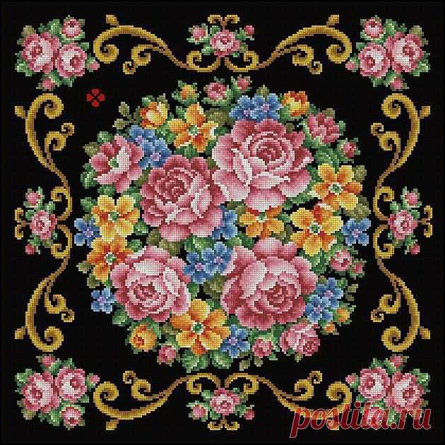 Вышивка крестом — красивые старинные схемы Petit Point – Ярмарка Мастеров