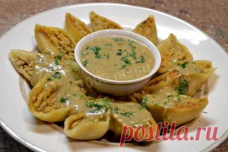 Фаршированные ракушки в соусе рецепт с фото - 1000.menu