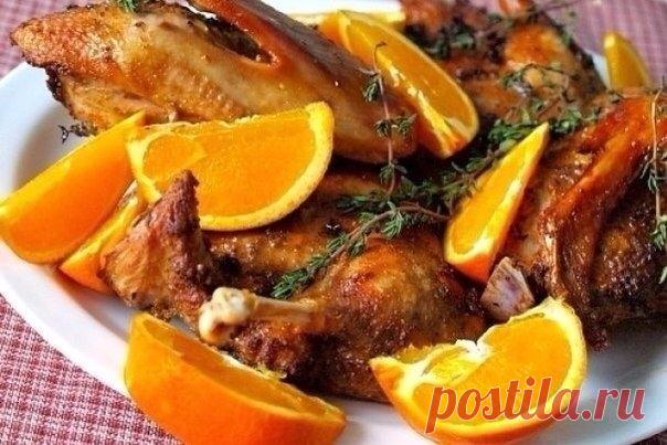 Курица запеченная с апельсинами