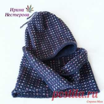 . Шапочка-бини и снуд-мебиус Приближается время шапочек и снудов. Вот и у меня готов новый комплект: двойная шапочка-бини и снуд-мебиус.  Пряжа Ализе ланаголд класик джинсового цвета.