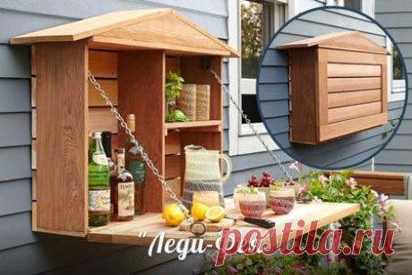 Компактный складной столик - Украшаем дачный участок