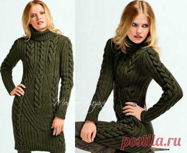 Платье шикарными косами - Modnoe Vyazanie ru.com