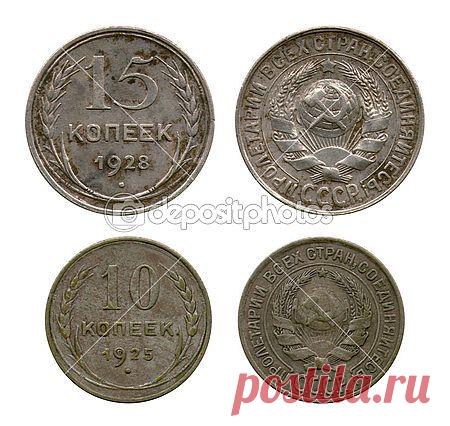 Ten and fifteen kopecks, USSR, 1925-1928 — Стоковое фото © Vadim Vyazovikov #40013447