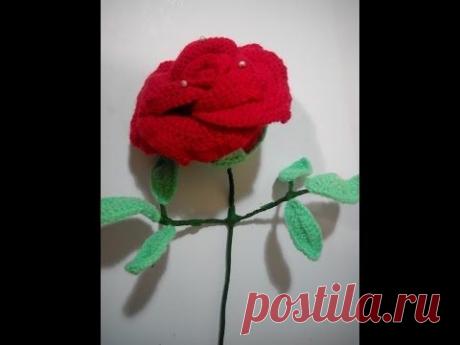 Вязание крючком. Объемная роза. Часть 1. - YouTube