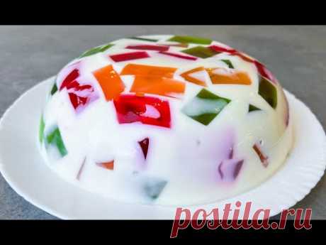 Торт БИТОЕ СТЕКЛО со Сметаной БЕЗ ВЫПЕЧКИ!!! / Желейный Торт / Broken Glass Cake