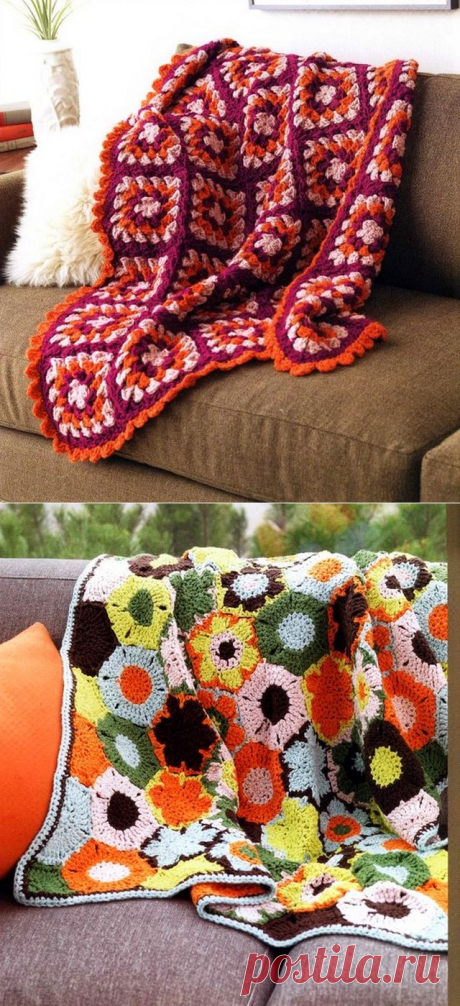 ДВА ПЛЕДА КРЮЧКОМ.