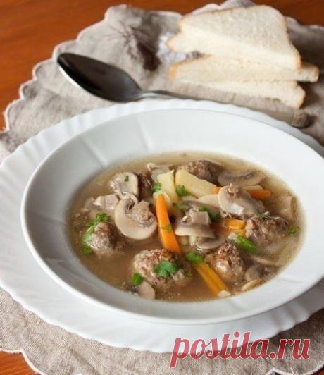 Грибной суп с фрикадельками / Изысканные кулинарные рецепты