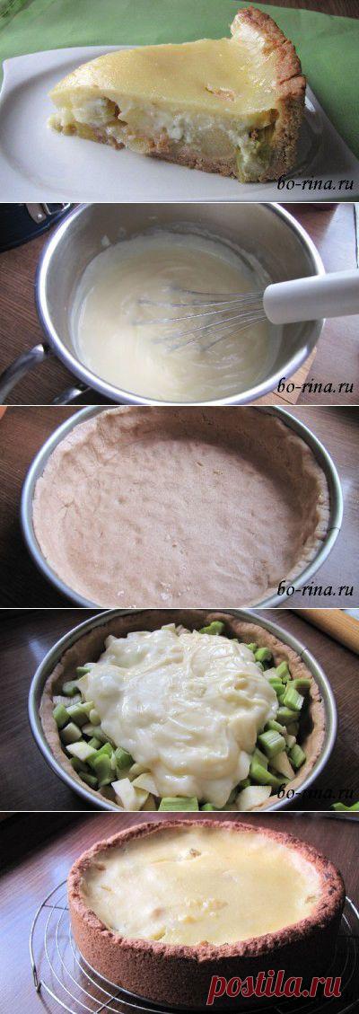 Пирог с ревенем и яблоками | Вкусно и красиво!