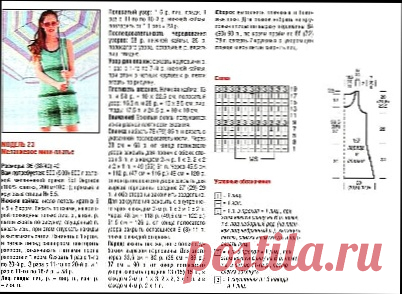 Вязаное меланжевое мини-платье, платье спицы, летнее сарафан - схема вязания, фото, описание