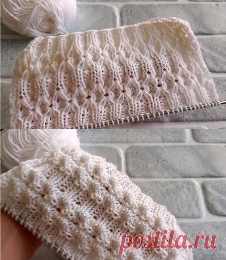 Ажурная декоративная резинка спицами 2 х 2 со &quot;звёздочками&quot;