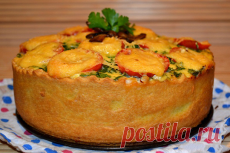 Мясной киш с грибами — Домашний уют