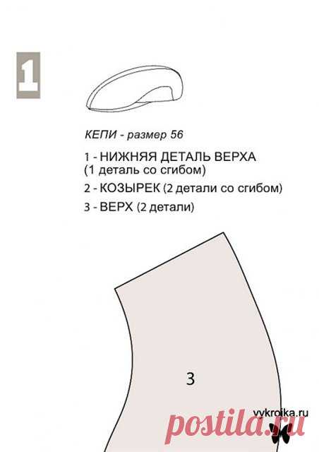 Выкройка настоящего английского кепи