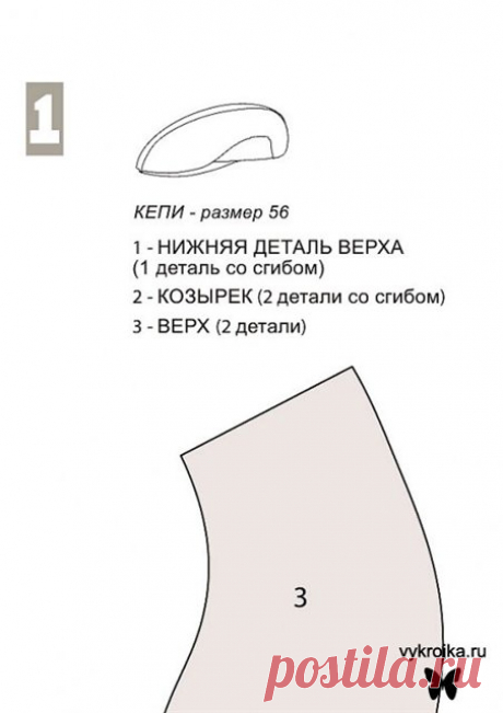 Выкройка настоящего английского кепи