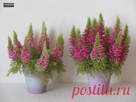 Потрясающая композиция из бисера &quot;Вереск&quot;