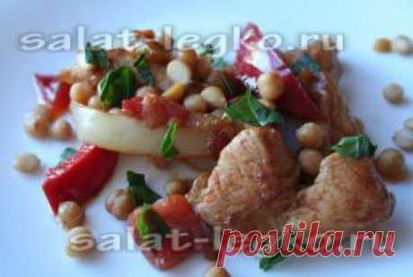 Теплый салат с нутом, рецепт с фото