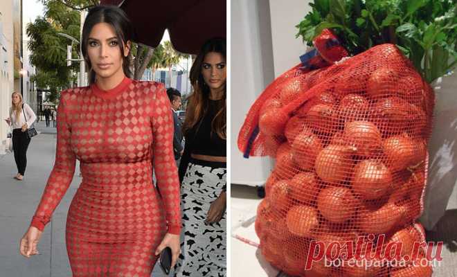 Что вдохновляет людей на дикие наряды и прически: щетка для уборки, авоська и разбитый телефон | Чёрт побери На многих модных сайтах есть рубрика «Кому платье идет больше?», в которой читатели сравнивают одинаково одетых актрис, моделей или певиц и голосуют за ту, чей образ им нравится. А что если сравнивать звезд не друг с другом, а с безумно похожими на них животными, героями мультфильмов или неживыми предметами? Кому больше идет черно-белый наряд — Ким Кардашьян или кас...