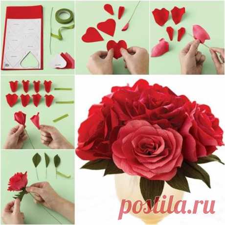 How to DIY Easy Crepe Paper Rose | Creative Ideas