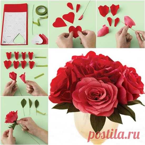 How to DIY Easy Crepe Paper Rose | Creative Ideas