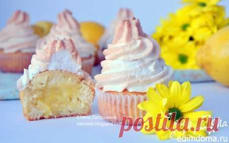 Лимонные маффины с курдом и меренгой