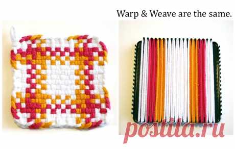 Telar Potholder Tutorial - verypink. patrones de punto y tutoriales en vídeo - com
