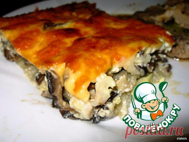 Запеканка картофельная с грибами, яйцами и сыром