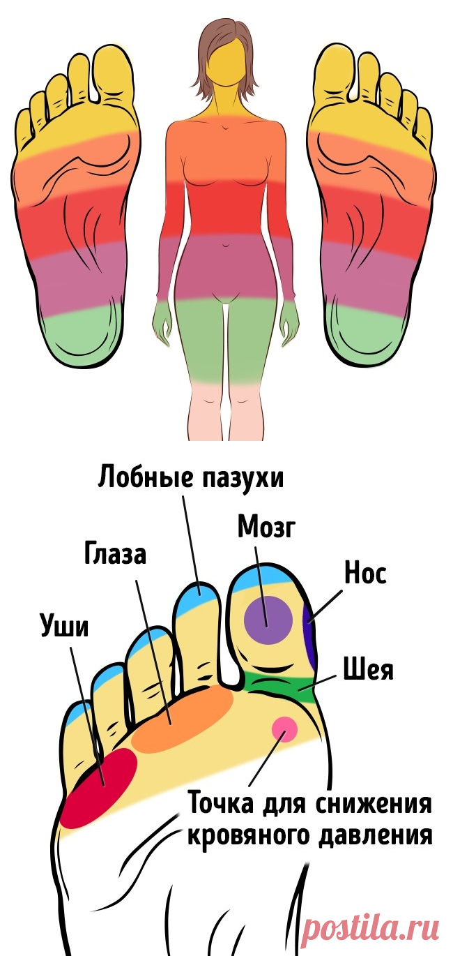 21 точка на стопах, массаж которых улучшает самочувствие