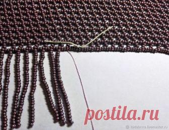 Делаем бахрому для колье-косынки из бисера – Ярмарка Мастеров