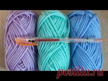 Amazing Woolen Flower Ideas with Pen - Hand Embroidery Trick - Sewing Hack - Wool Thread Design