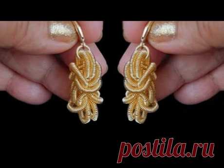 Aretes - Técnica de Cadena Punto Peruano - realizados con alambres de cobre