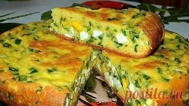Пирог с яйцами и зеленым луком | NashaKuhnia.Ru