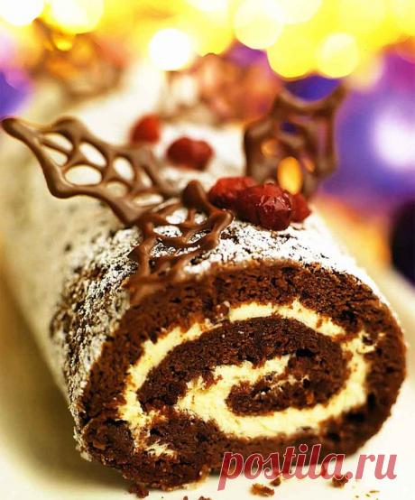 Французское Рождественское полено: пошаговый рецепт с фото