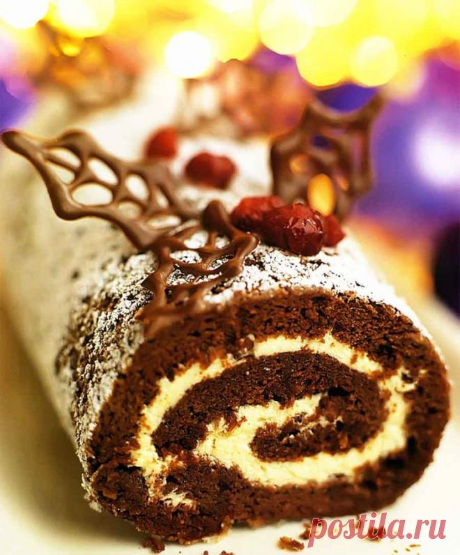 Французское Рождественское полено: пошаговый рецепт с фото