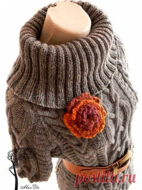 Теплая туника спицами по схемам