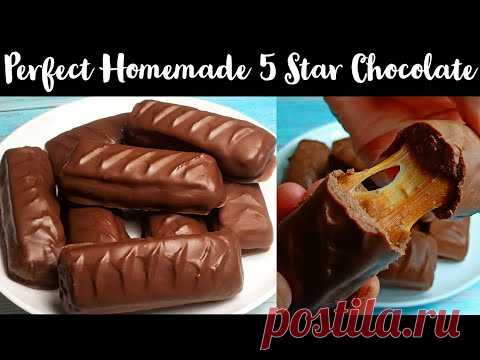 Homemade 5 STAR Chocolate Caramel Filled Bars Without MOULD [Recipe]