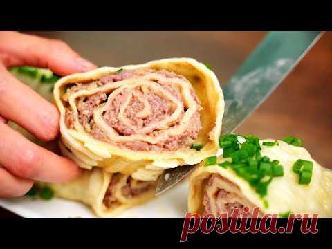 Когда ЛЕНЬ лепить ПЕЛЬМЕНИ, готовим этот рулет с фаршем на пару! Ханум!