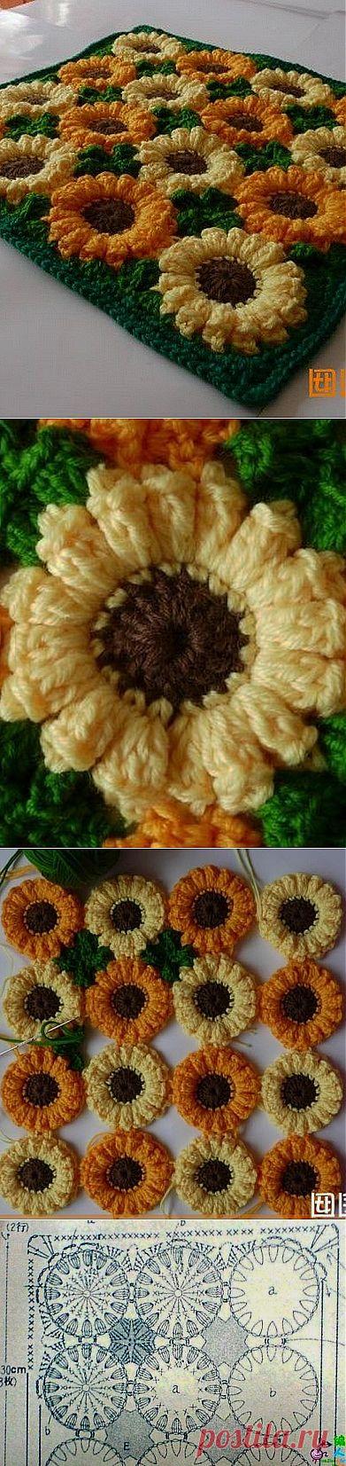 Коврик на стул крючком