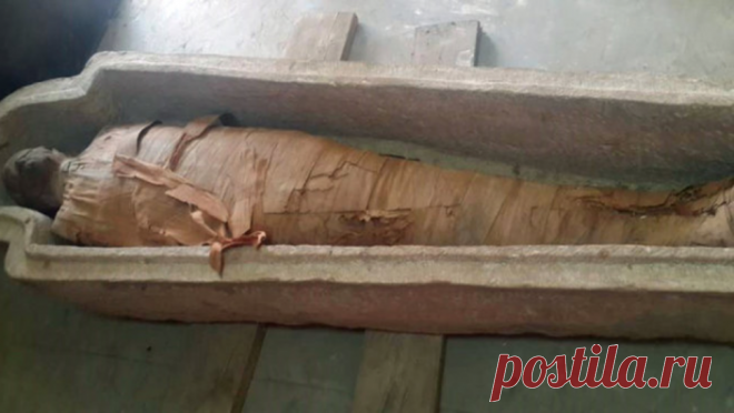 Каменный саркофаг с сохранившейся в нем мумией найден археологами на юге Египта | История