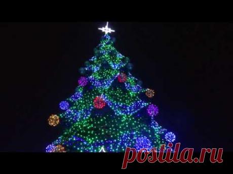 Открытие главной городской елки и ледового катка города Днепродзержинск (Каменское). HD