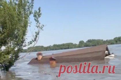 Плывущий дом в затопленной Новой Каховке сняли на видео. В затопленной после разрушения плотины Каховской гидроэлектростанции (ГЭС) Новой Каховке поплыл жилой дом. На появившихся в сети кадрах видно, как здание уносит течение. Над поверхностью воды видно только крышу дома. О подтоплении города ранее сообщил глава местной администрации Владимир Леонтьев.